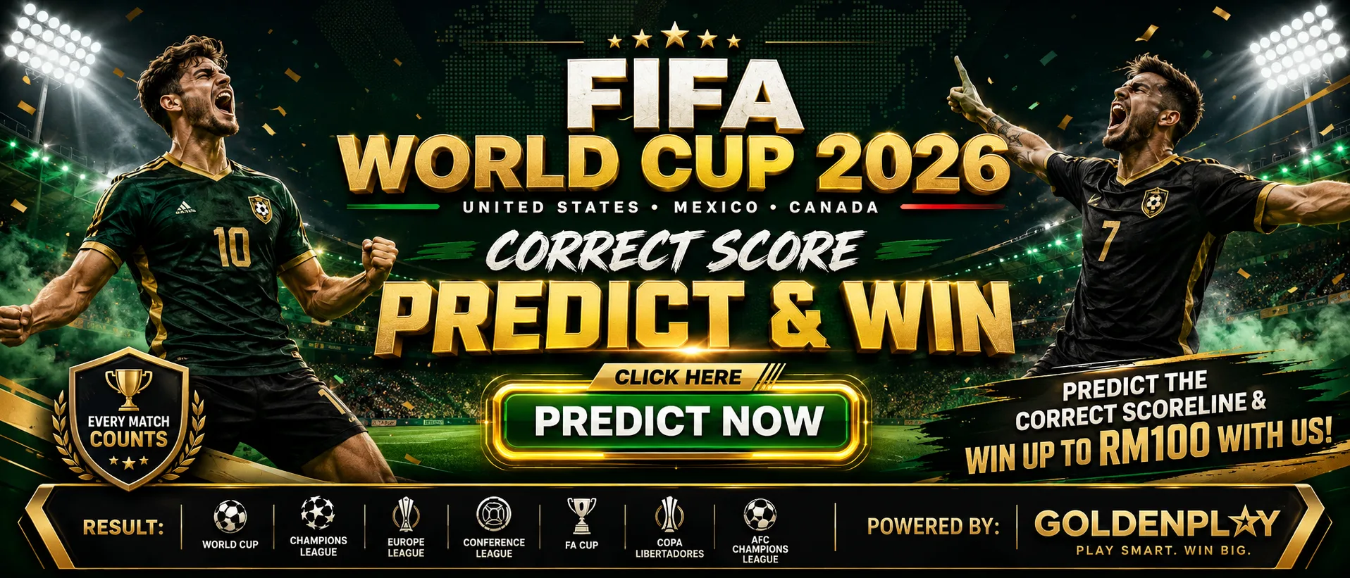 FIFA World Cup 2026 — correct score predict and win up to RM100